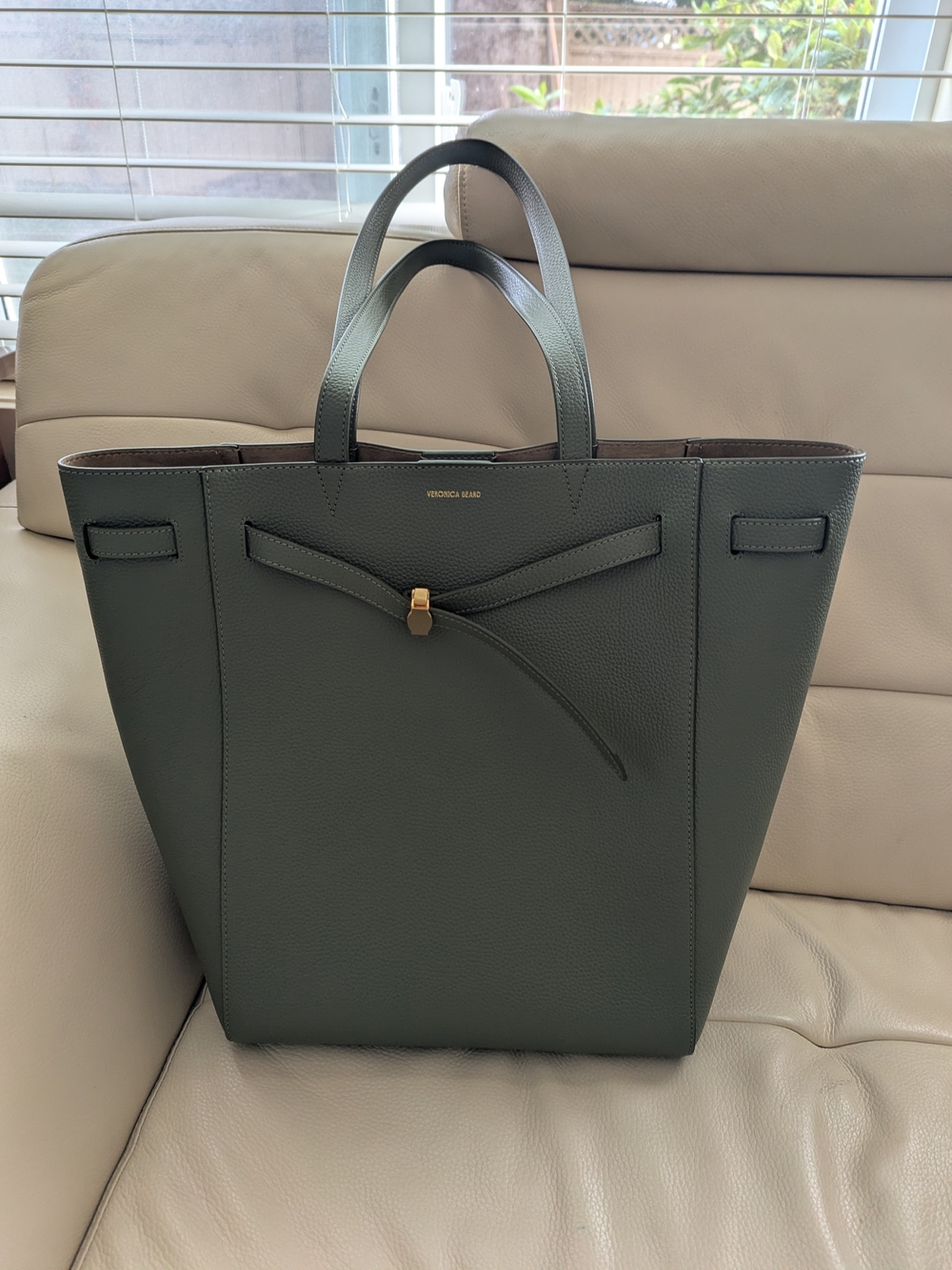 Veronica Beard Green Dash Tote Bag